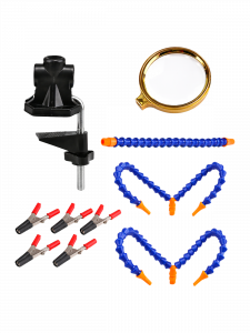 Третья рука для пайки с лупой 4 руки Помощник PM-INP23